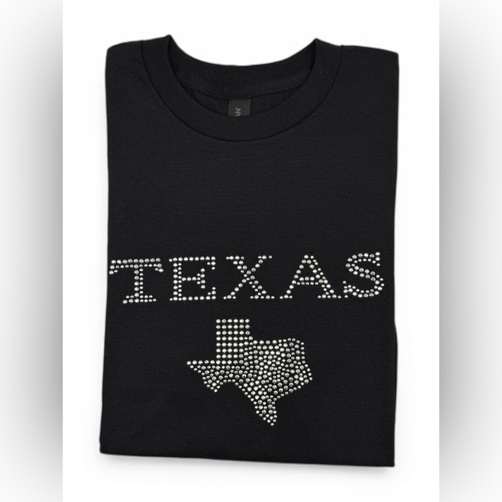 Love Texas? Black Texas Rhinestone T-Shirt